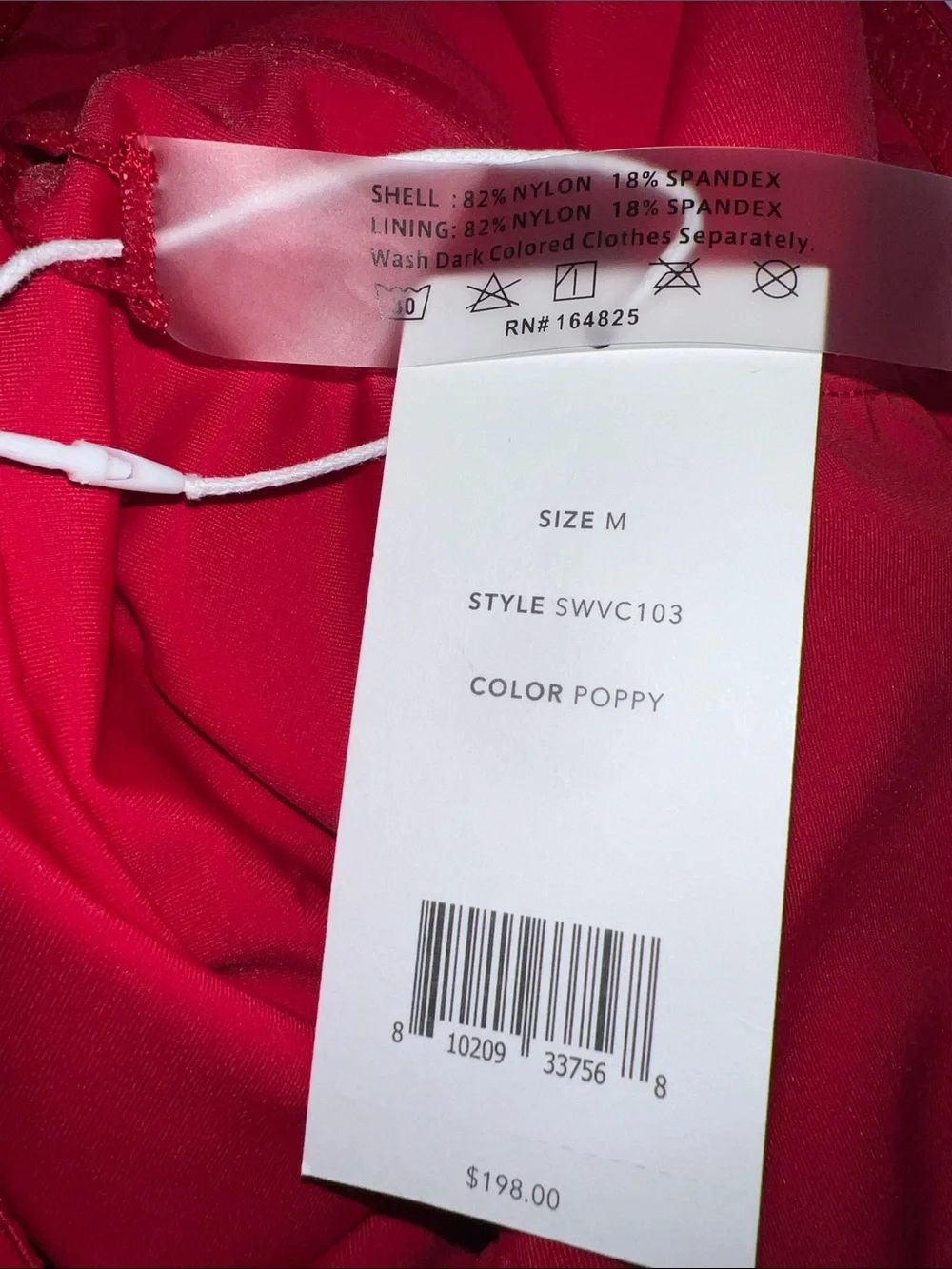 Vince Red Strapless One-Piece Swimsuit | Minimalist Designer NWT size Medium